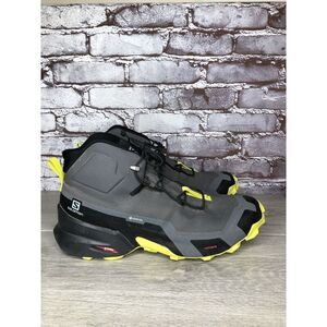 SALOMON Cross Hike Mid GTX Gray Lime Black Hiking Boots Men’s Sz 11M US/45 1/3EU
